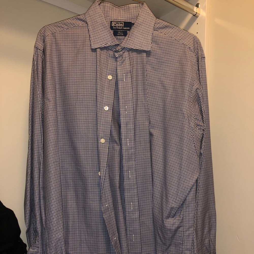 Polo Blue and White Check Shirt